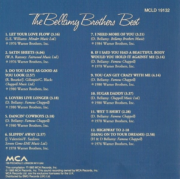The Bellamy Brothers  The Bellamy Brothers Best : Front + Inlay
